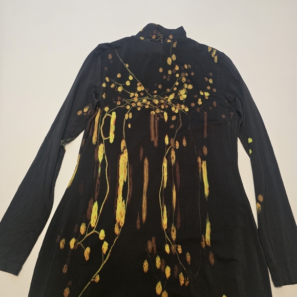 Prabal Gurung Long Sleeve Turtleneck Dress In Black Graphic Cocktail Mock Neck - Picture 10 of 12